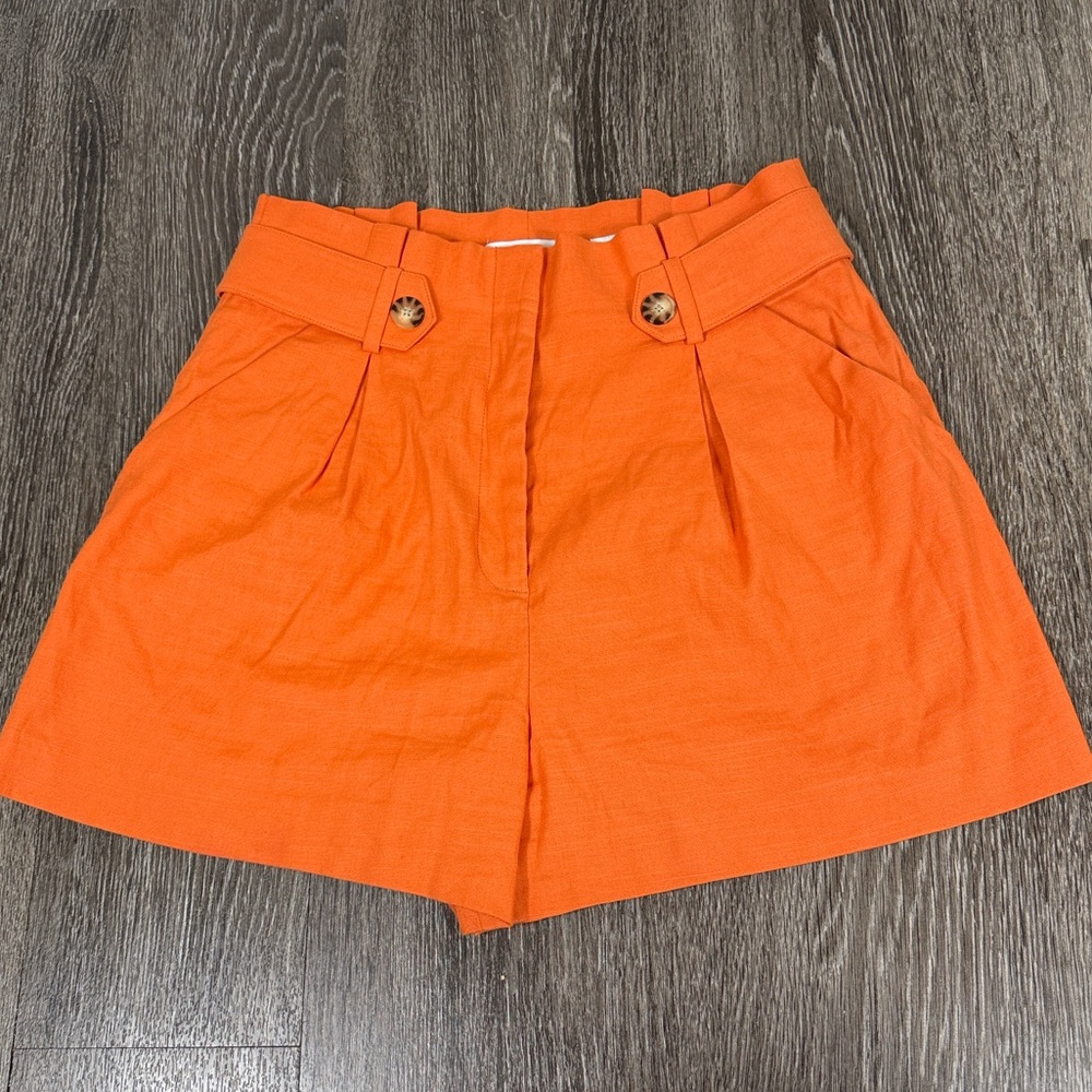 Veronica Beard Bexley Orange Dickey and Franzi Linen Short Set - Picture 12 of 16
